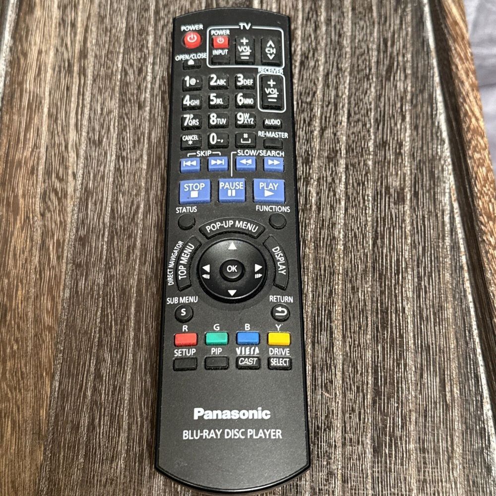Panasonic N2QAYB00378 OEM Original Blu-Ray Player Remote Control Needs Batteries